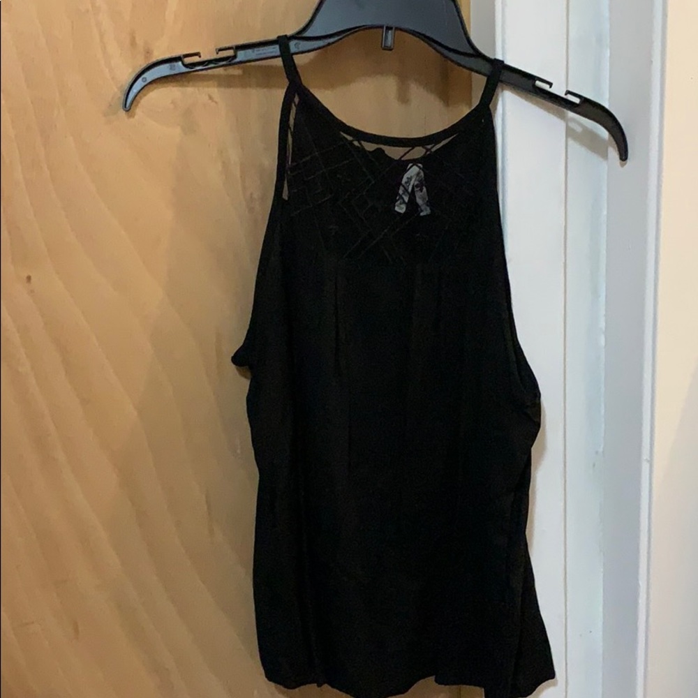 Black halter tank top